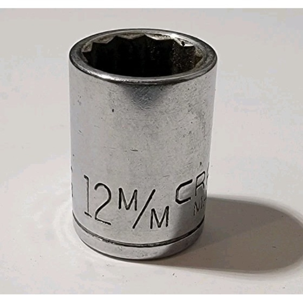 Vintage Craftsman 12mm Socket 3/8" Drive 12 Pt Shallow Socket -V- #44303 USA